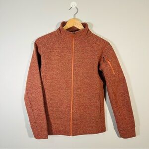 Straight Down Full Zip Wool Blend Golf Jacket Heathered Salmon Pink Medium